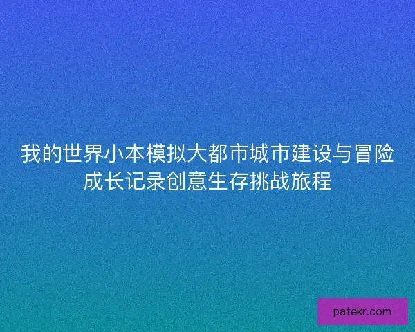 我的世界小本模拟大都市城市建设与冒险成长记录创意生存挑战旅程